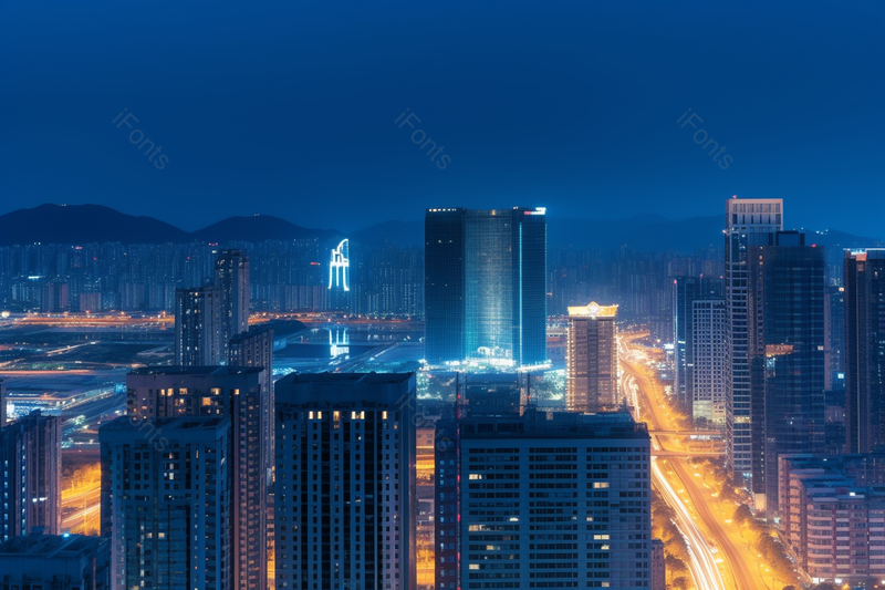 城市夜晚大厦灯光全貌航拍摄影图,高清,摄影图,摄影图片,图片大全,摄影图免费下载
